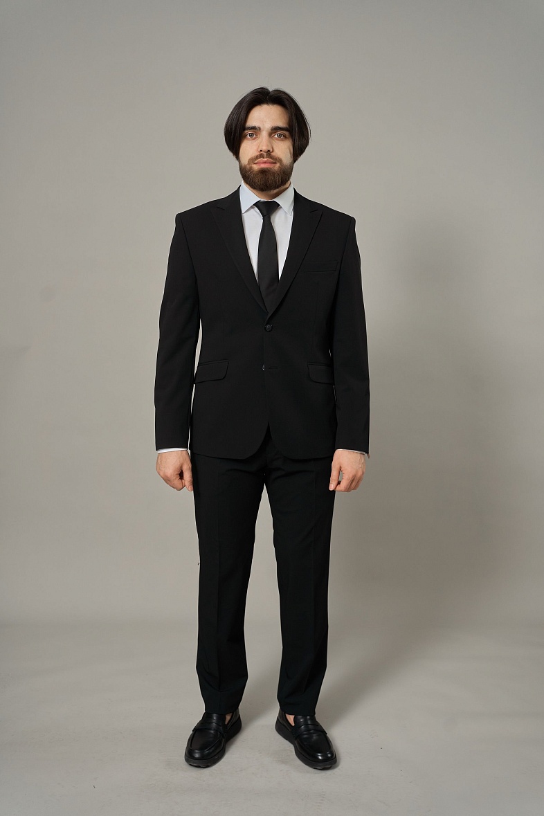 Костюм мужской классический двойка чёрный однотонный TRUVOR 2322 3045 тк. СПО41021