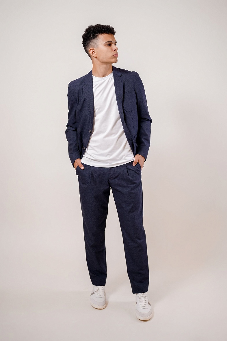 Брюки мужской   синий фактурный Adam Soul 825\2