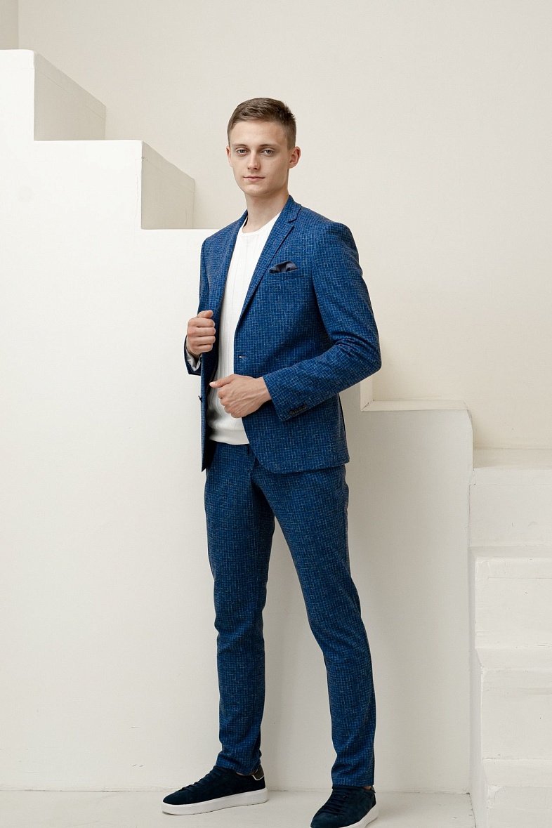 Костюм мужской   синий в клетку LEXMER 1347-NI-570X