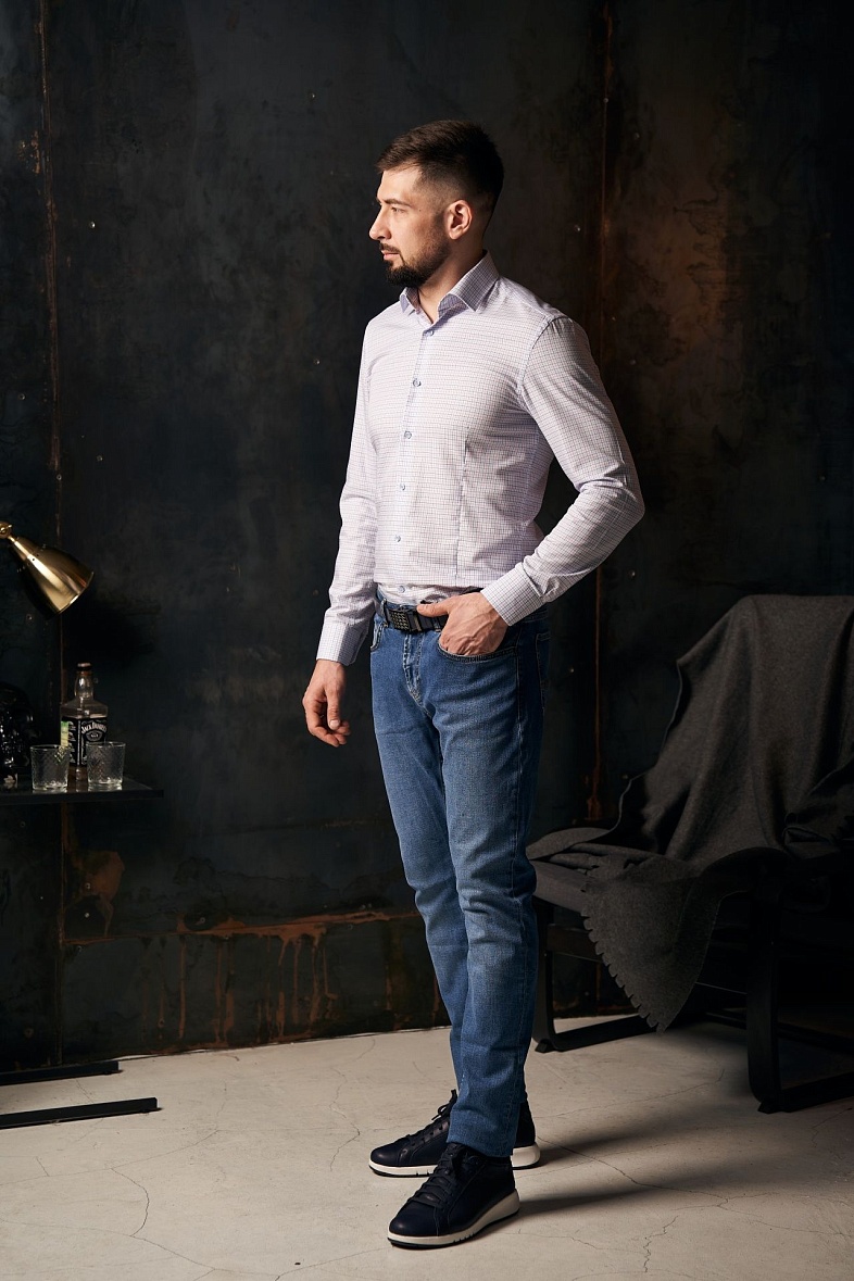 Рубашка мужская длинный рукав белый GROSTYLE SS017843 (UF74)