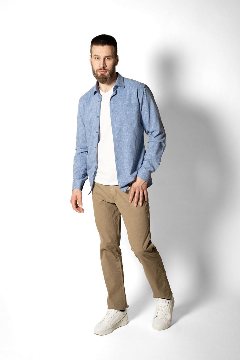 Рубашка мужская длинный рукав голубой VESTER 51115 цв. 12