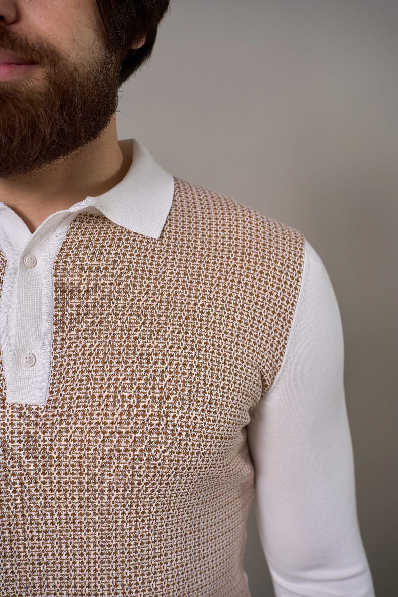 Джемпер-поло мужской цвет белый SMART MEN 11510.5814