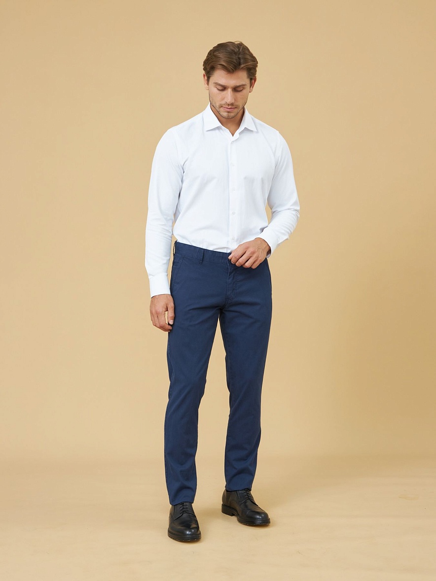 Брюки мужские чиносы, (повседневные брюки) синий Royal Spirit Монк