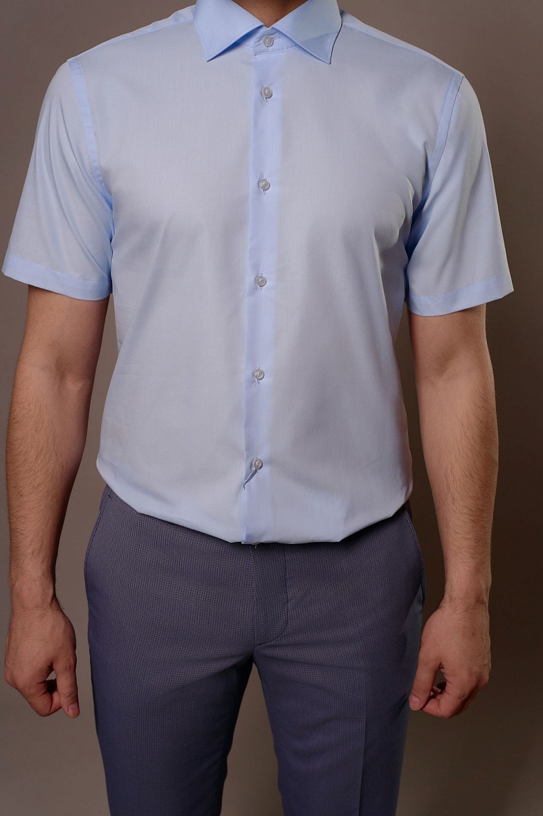 Рубашка мужская короткий рукав голубой VESTER 72914 цв. 04