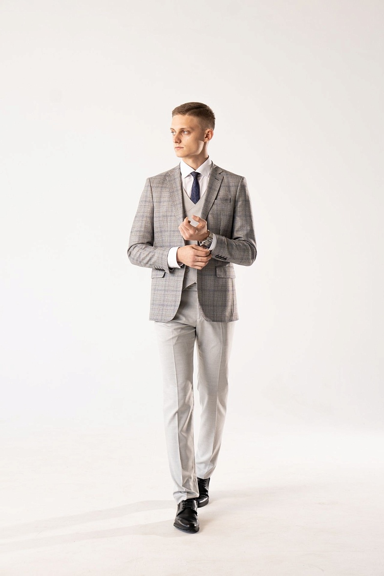 Брюки мужские классические со стрелками серый TRUVOR 304 тк.СПО33660