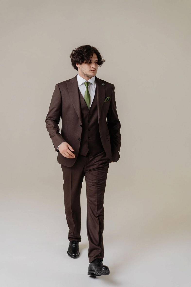 Костюм мужской   коричневый меланж Belfor В 247991