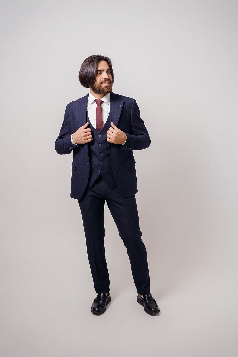 Костюм мужской   синий фактурный MCR 45252