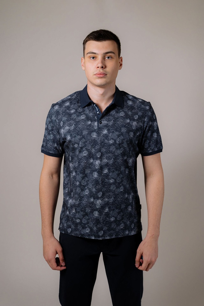 Поло 100% хлопок цвет синий, голубой Caporicco 8889