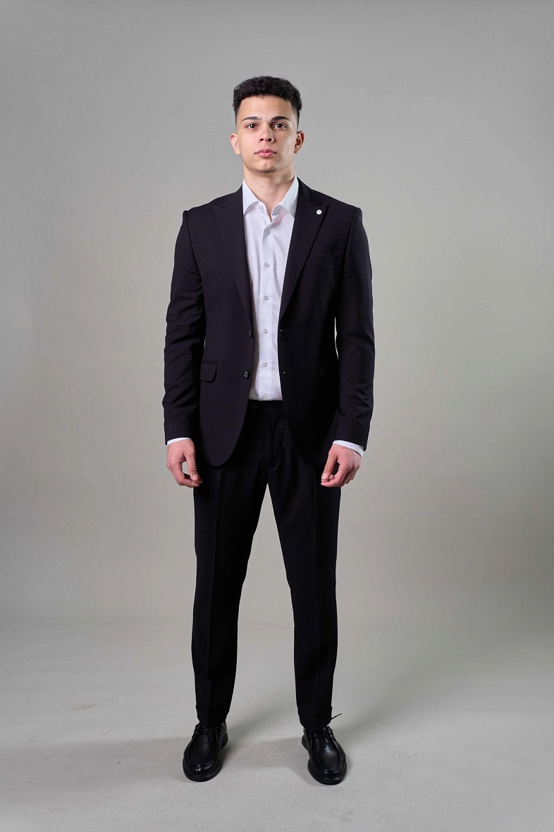 Костюм мужской классический двойка черный однотонный TRUVOR 2322VB 30463 тк.СПО40148 (черный)