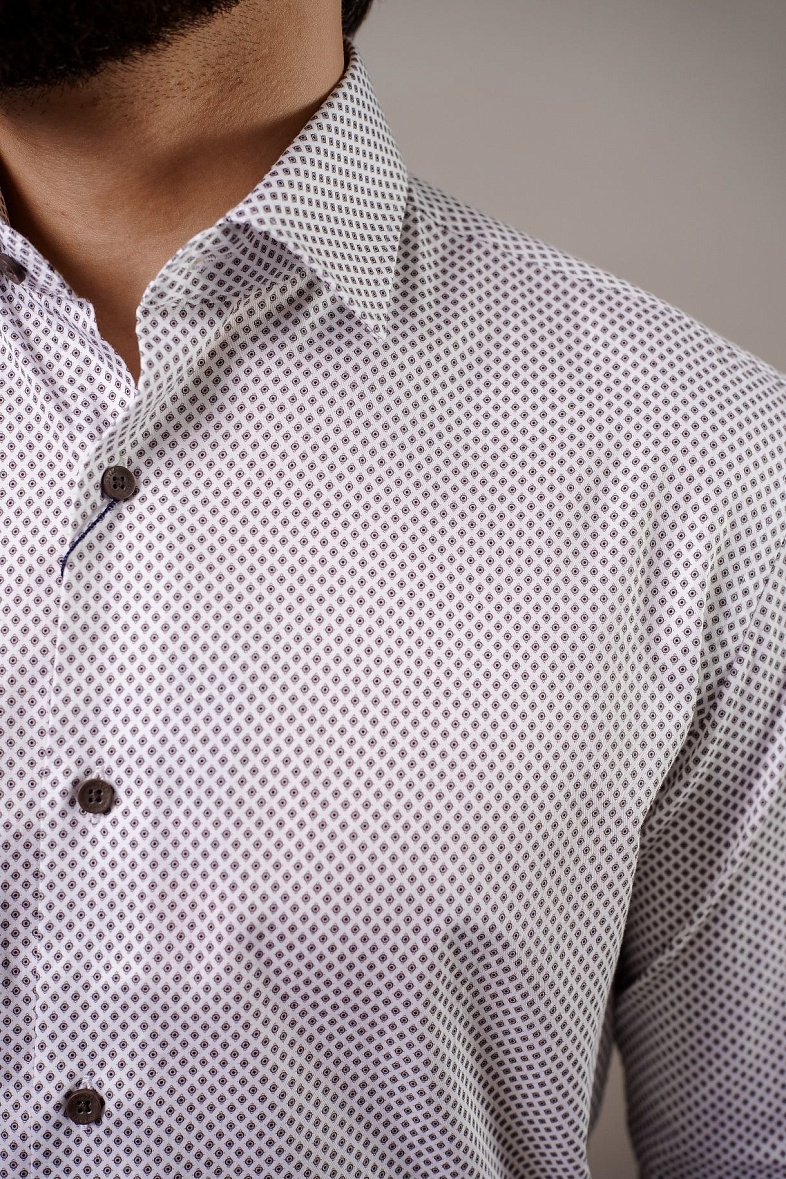 Рубашка мужская длинный рукав коричневый GROSTYLE SS018095